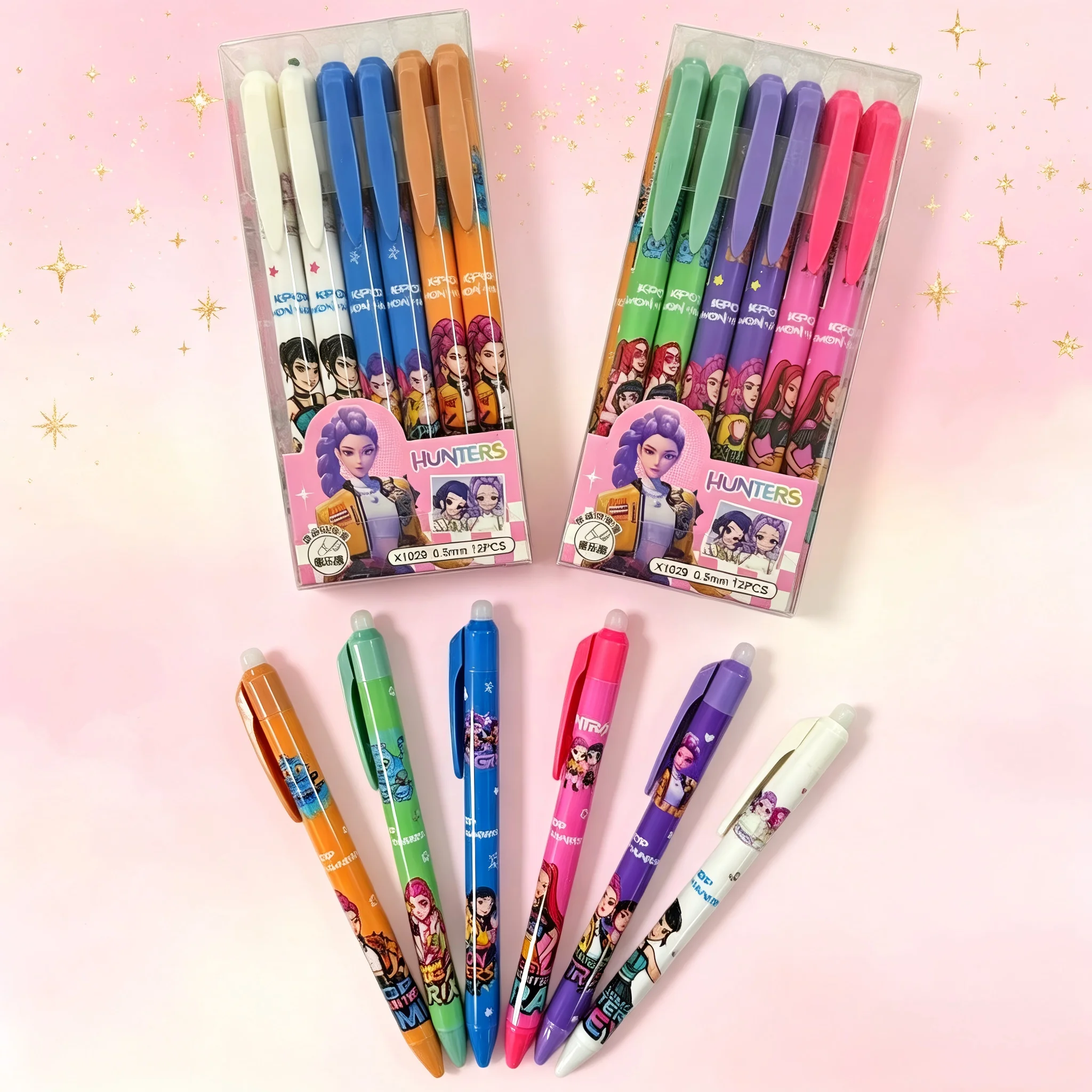 School Supplies - ปากกาเจลลบได้ ลายอนิเมะฮันเตอร์ส ลูมิ มิล่า โซอิ แบบกด