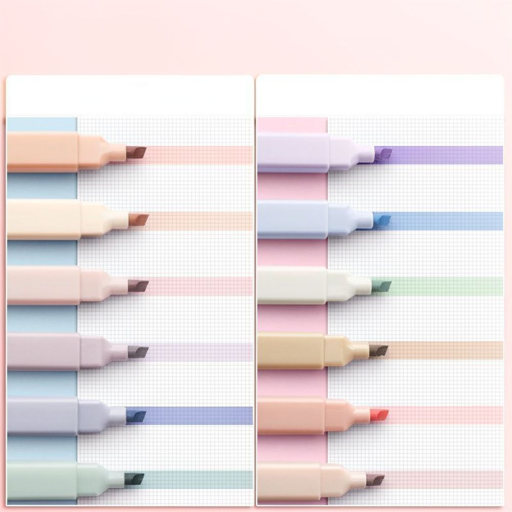 Pastel Highlighter Set Double Ended - ชุดปากกาไฮไลท์สีพาสเทลสวยงาม สำหรับจดบันทึก โรงเรียน สำนักงาน เครื่องเขียน ปากกาเมจิก