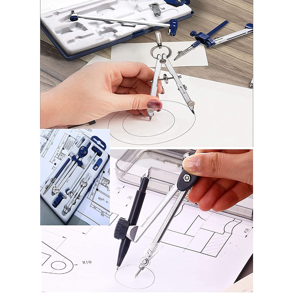 เข็มทิศเขียนแบบ A46M-9Pc สำหรั - Math Geometry Set With Compass บทวิจารณ์และราคา