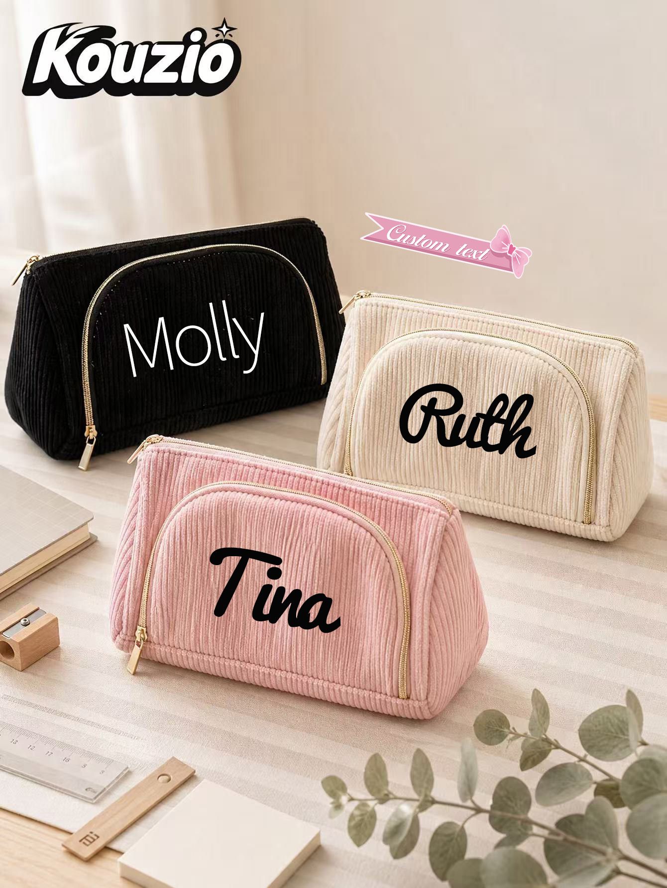 กระเป๋าดินสอผ้าคอร์ดูรอยพิมพ์ล - School Supplies บทวิจารณ์และราคา
