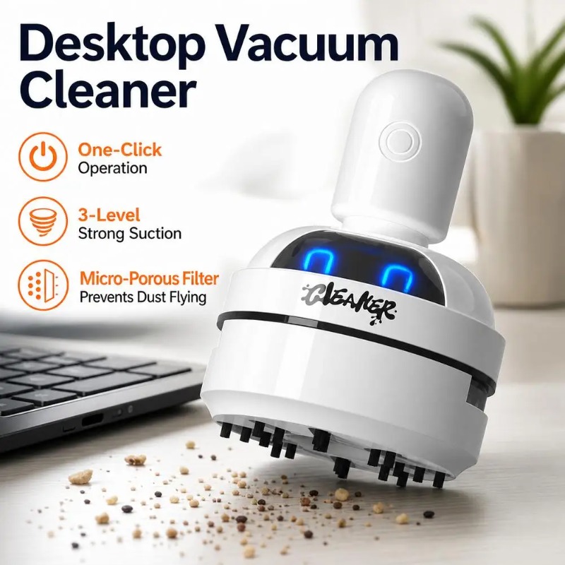 เครื่องดูดฝุ่นแบบตั้งโต๊ะลายกา - Mini Desktop Vacuum Cleaner For Eraser Dust บทวิจารณ์และราคา